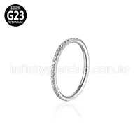 Piercing Argola Segmento Articulado Titânio Zircôrnia