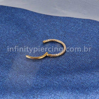 Piercing Argola Aço Cirúrgico Segmento Articulado Detalhada/Zircônia