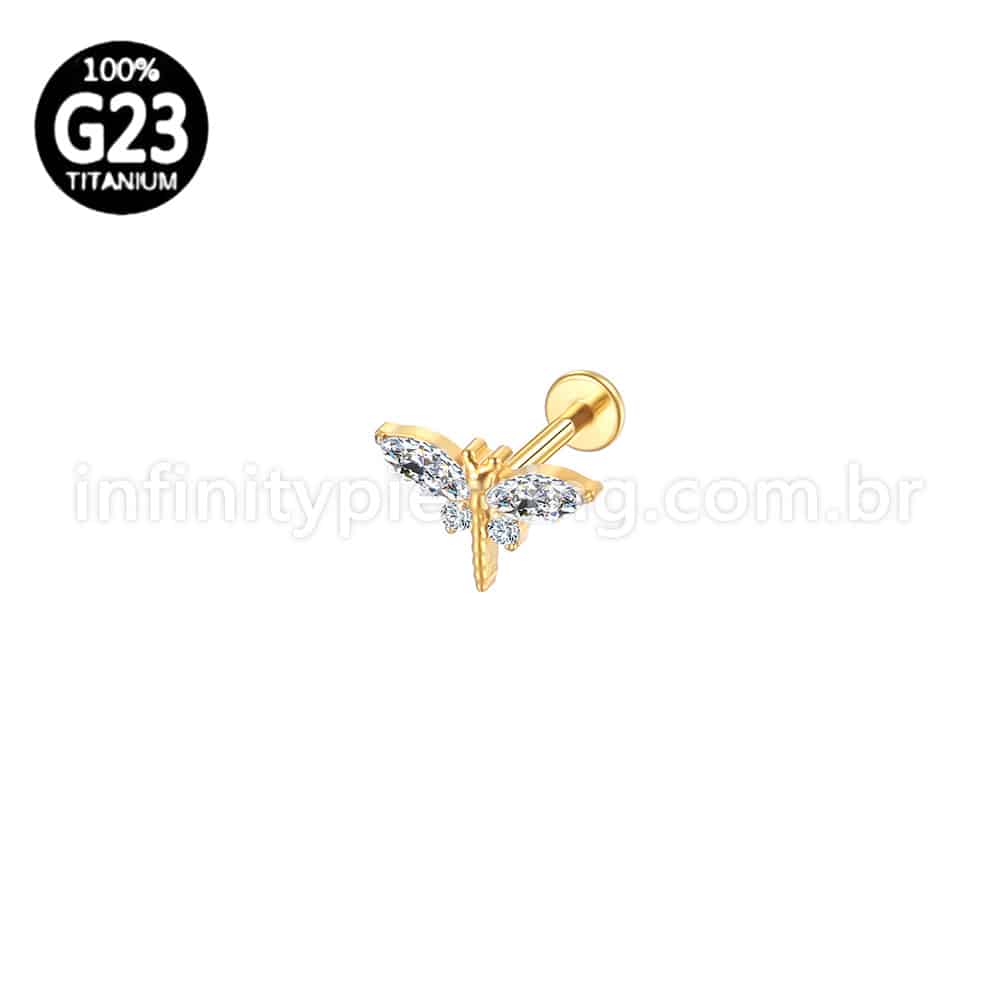Piercing Labret Titânio Libélula