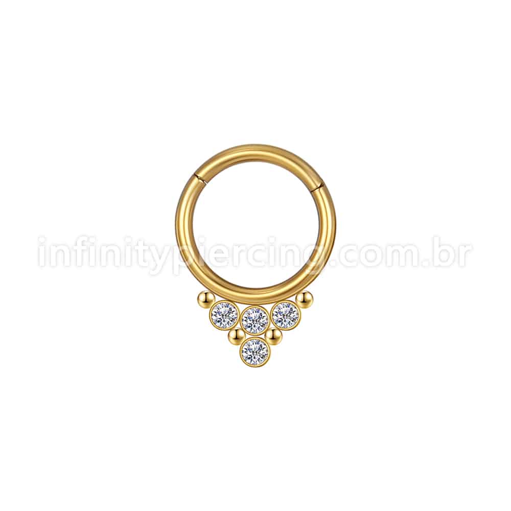 Piercing Argola Aço Cirúrgico Segmento Articulado Indiano Zircônia