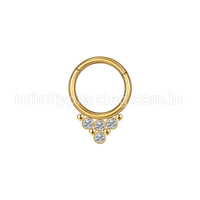 Piercing Argola Aço Cirúrgico Segmento Articulado Indiano Zircônia