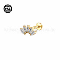 Piercing Labret Titânio Cluster Zircônia