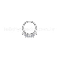 Piercing Argola Aço Cirúrgico Indiano 5 Zircônias