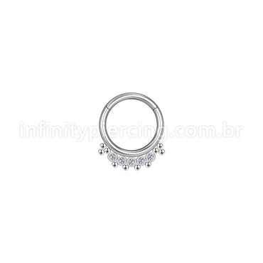 Piercing Argola Aço Cirúrgico Indiano 5 Zircônias