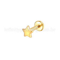 Piercing Labret Aço Cirúrgico Estrela