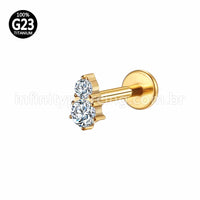 Piercing Labret Titânio Dupla Zircônia
