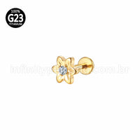 Piercing Labret Titânio Flor 1 Zircônia