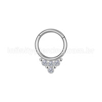 Piercing Argola Aço Cirúrgico Segmento Articulado Indiano Zircônia
