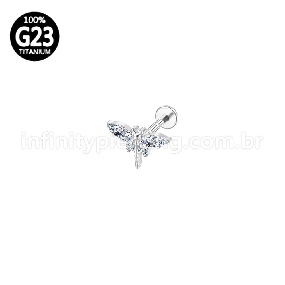 Piercing Labret Titânio Libélula