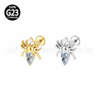 Piercing Labret Titânio Aranha Com Zircônia Cravejada