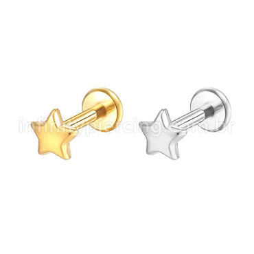 Piercing Labret Aço Cirúrgico Estrela