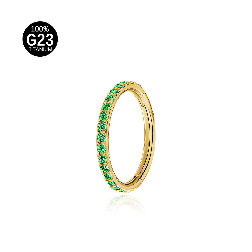 Piercing Argola Segmento Articulado Titânio Zircônia Colorida