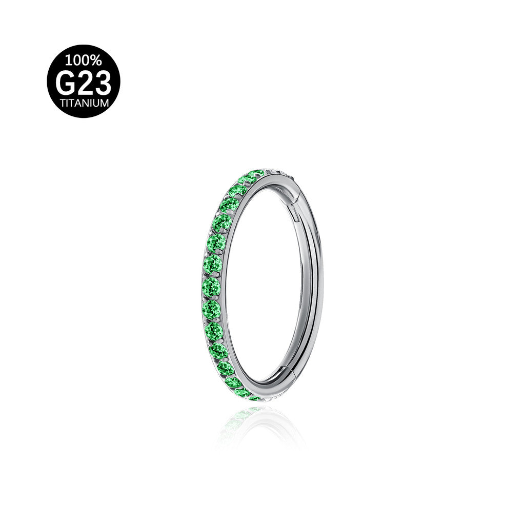 Piercing Argola Segmento Articulado Titânio Zircônia Colorida