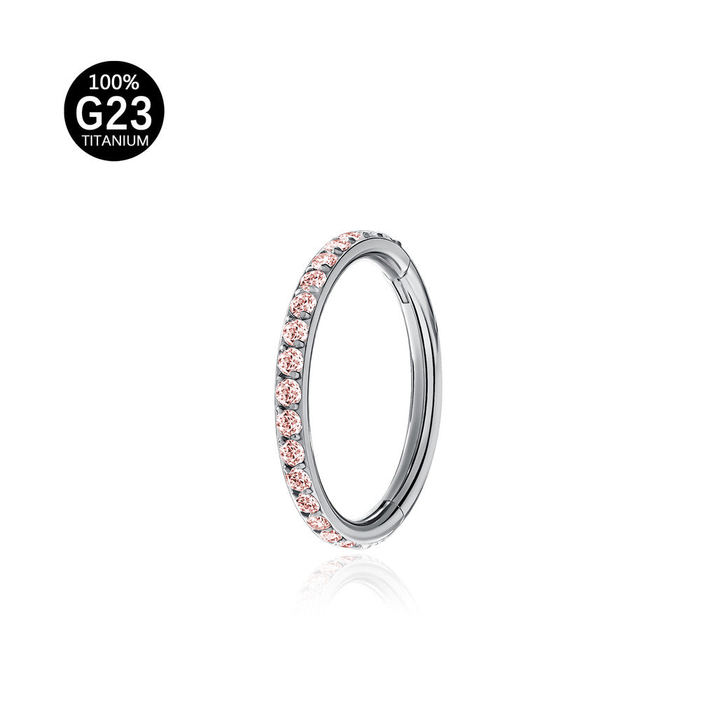 Piercing Argola Segmento Articulado Titânio Zircônia Colorida
