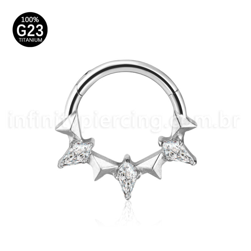 Piercing Argola Titânio Zircônia Cravejada