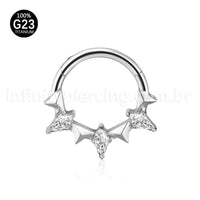 Piercing Argola Titânio Zircônia Cravejada