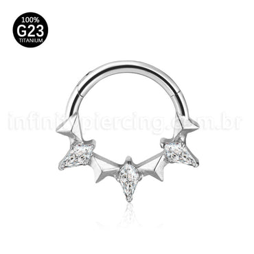 Piercing Argola Titânio Zircônia Cravejada