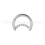 Piercing Segmento Articulado Lua Zircônia Cravejada