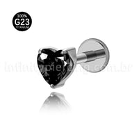 Piercing Labret Titânio Pedra Zircônia