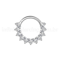 Piercing Argola  Aço Cirúrgico Segmento Articulado Zircônias