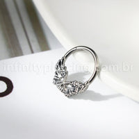 Piercing Argola Titânio Detalhada Asas