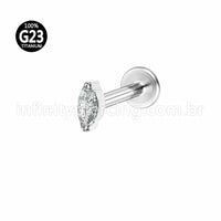 Piercing  Labret Titânio Zircônia Oval