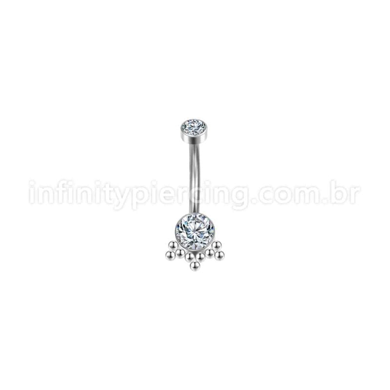Piercing Banana Aço Cirúrgico Indiano Zircônia