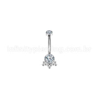 Piercing Banana Aço Cirúrgico Indiano Zircônia