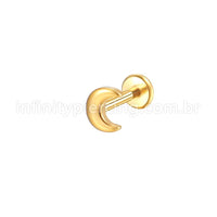 Piercing Labret Aço Cirúrgico Lua