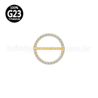 Piercing Argola Titânio Mamilo Zircônia Cravejada