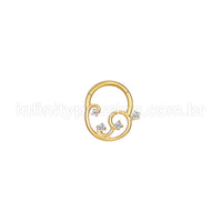 Piercing Argola Aço Cirúrgico Detalhes Com Zircônia Cravejada