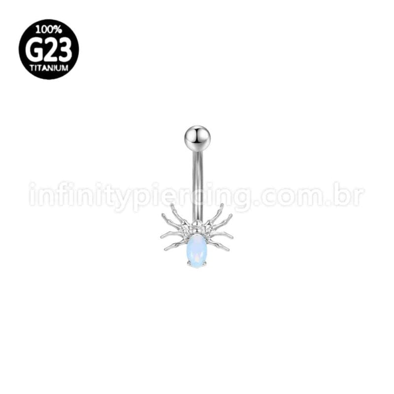 Piercing Banana Titânio Aranha Zircônia Cravejada