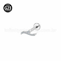Piercing Labret Titânio Onda Zircônia