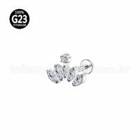 Piercing Labret Titânio 6 Zircônia