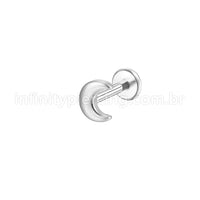 Piercing Labret Aço Cirúrgico Lua