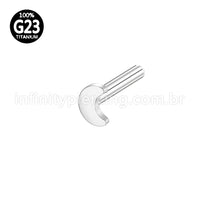 Haste Para Labret Titânio Base Lua