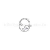 Piercing Argola Aço Cirúrgico Detalhes Com Zircônia Cravejada