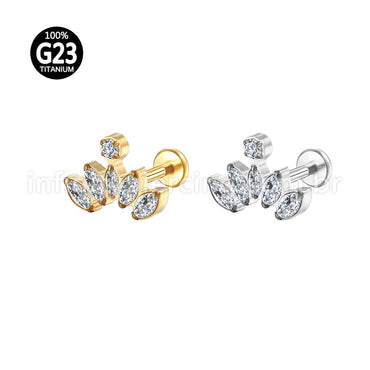 Piercing Labret Titânio 6 Zircônia