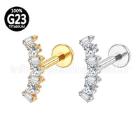 Piercing Labret Titânio Cluster Zircônia Cravejada