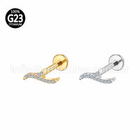 Piercing Labret Titânio Onda Zircônia