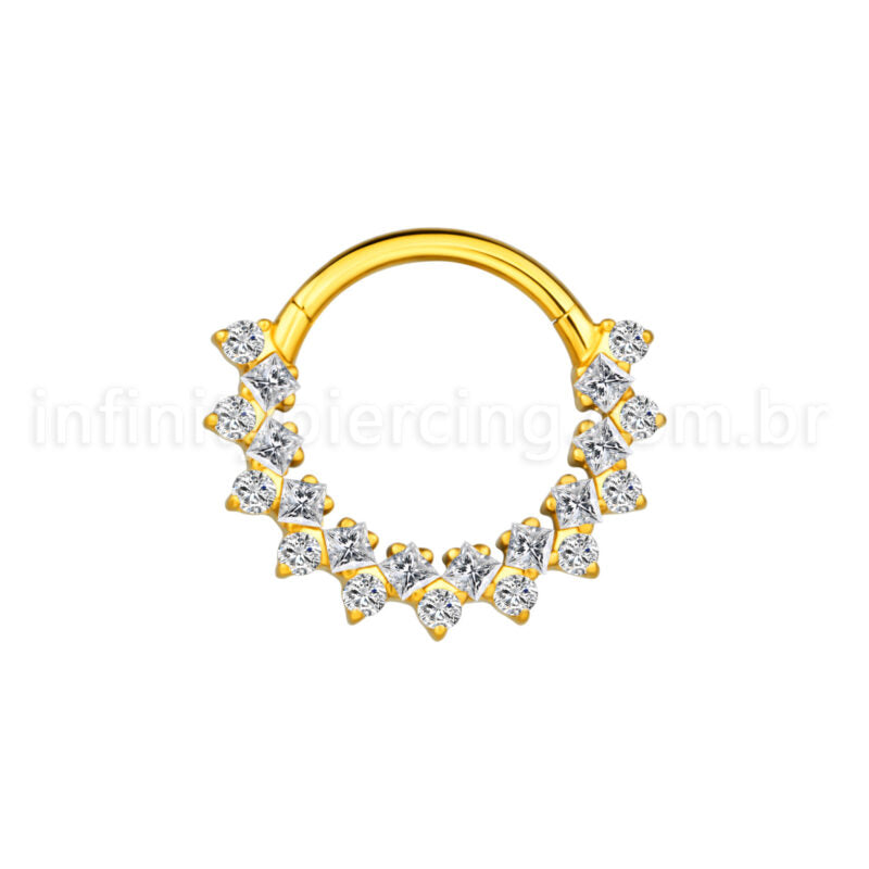 Piercing Argola  Aço Cirúrgico Segmento Articulado Zircônias