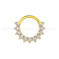 Piercing Argola  Aço Cirúrgico Segmento Articulado Zircônias