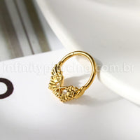 Piercing Argola Titânio Detalhada Asas