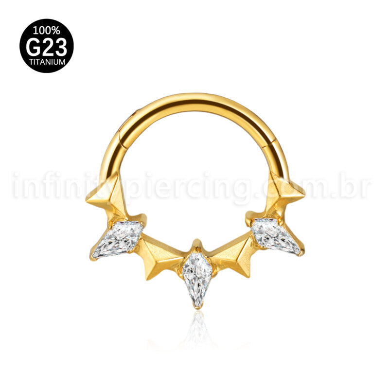 Piercing Argola Titânio Zircônia Cravejada
