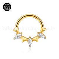 Piercing Argola Titânio Zircônia Cravejada