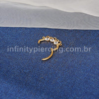 Piercing Argola Aço Cirúrgico Zircônia Cravejada