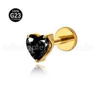 Piercing Labret Titânio Pedra Zircônia