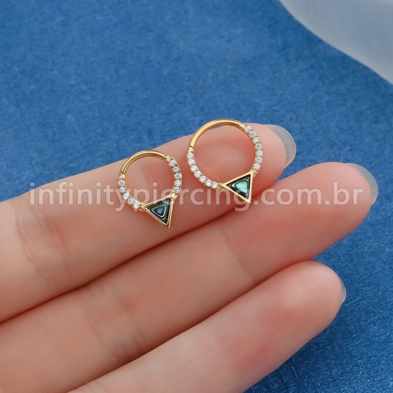 Piercing Argola Aço Cirúrgico Segmento Articulado Zircônia Furta Cor