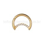Piercing Segmento Articulado Lua Zircônia Cravejada