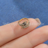 Piercing Argola Titânio Cobra Zircônia
